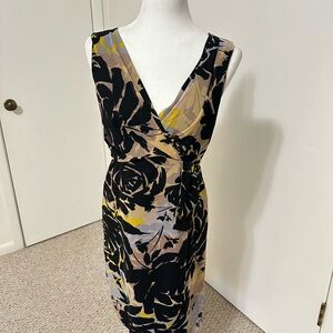 Banana Republic Factory Floral Mini Dress - Black and Yellow
